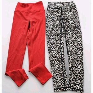 Leggings Womens XS Lot of 2 Solid & Striped Zyia Stretch Bright Activewear Ankle